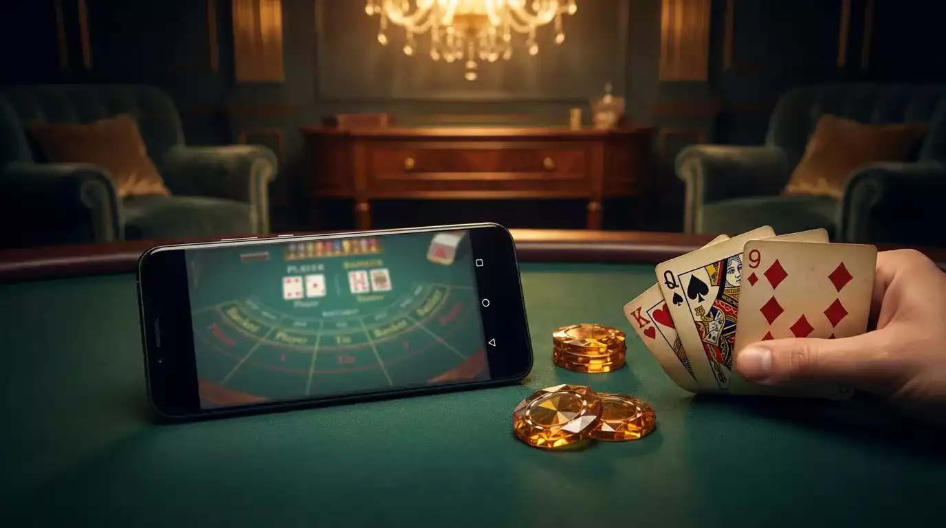 Baccarat card game on Android casino app UK