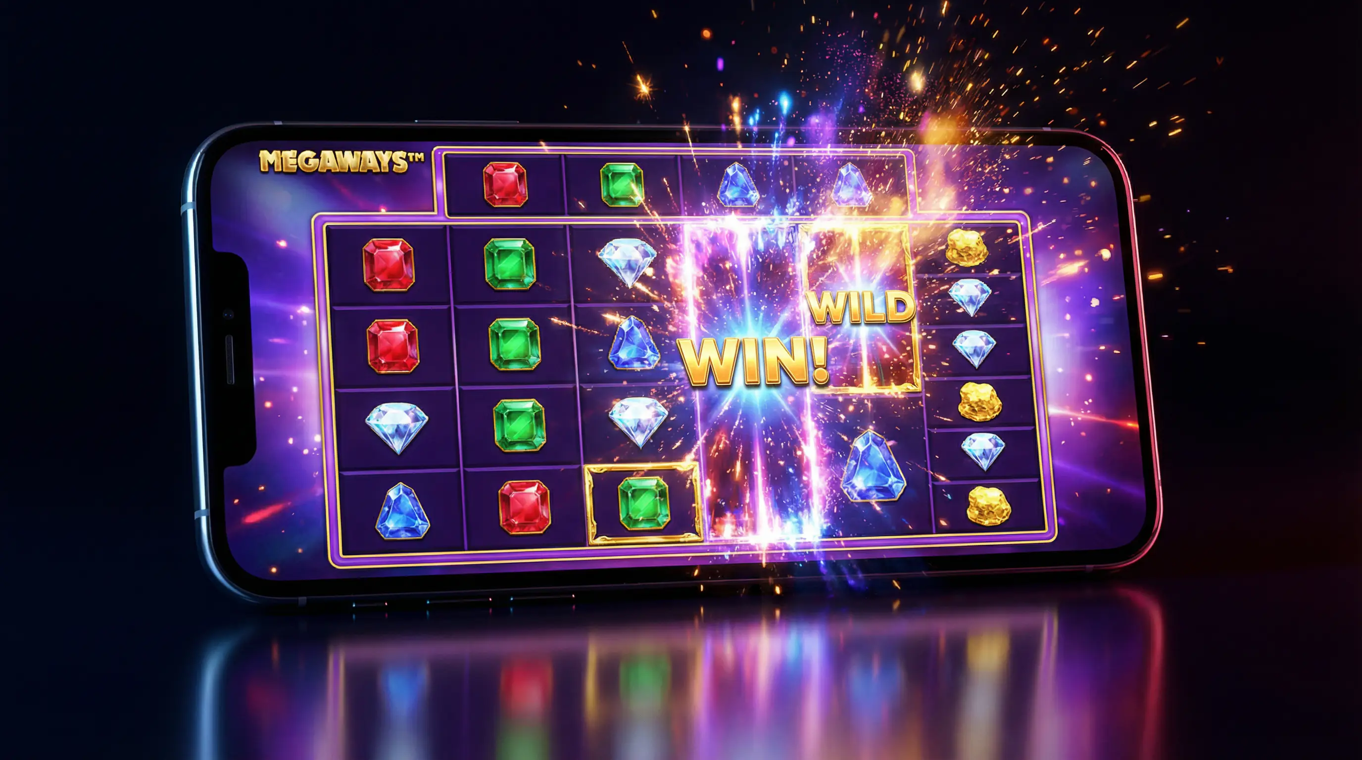 Megaways slot machine reels on Android casino app UK