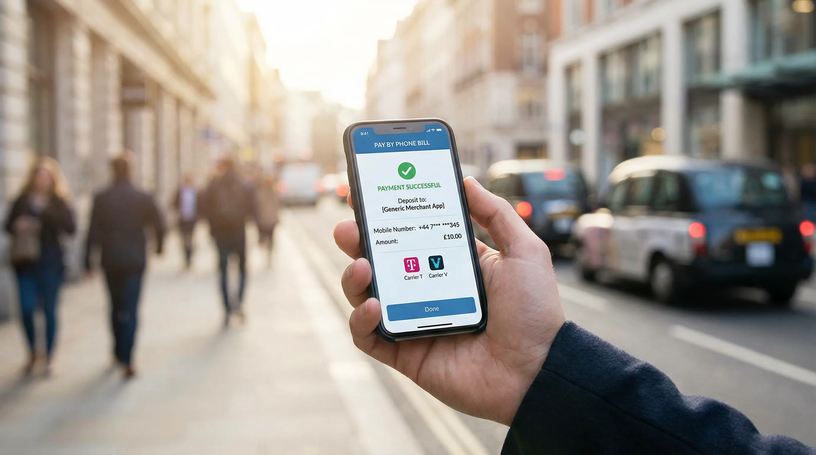 Phone bill deposit confirmation for casino app payment