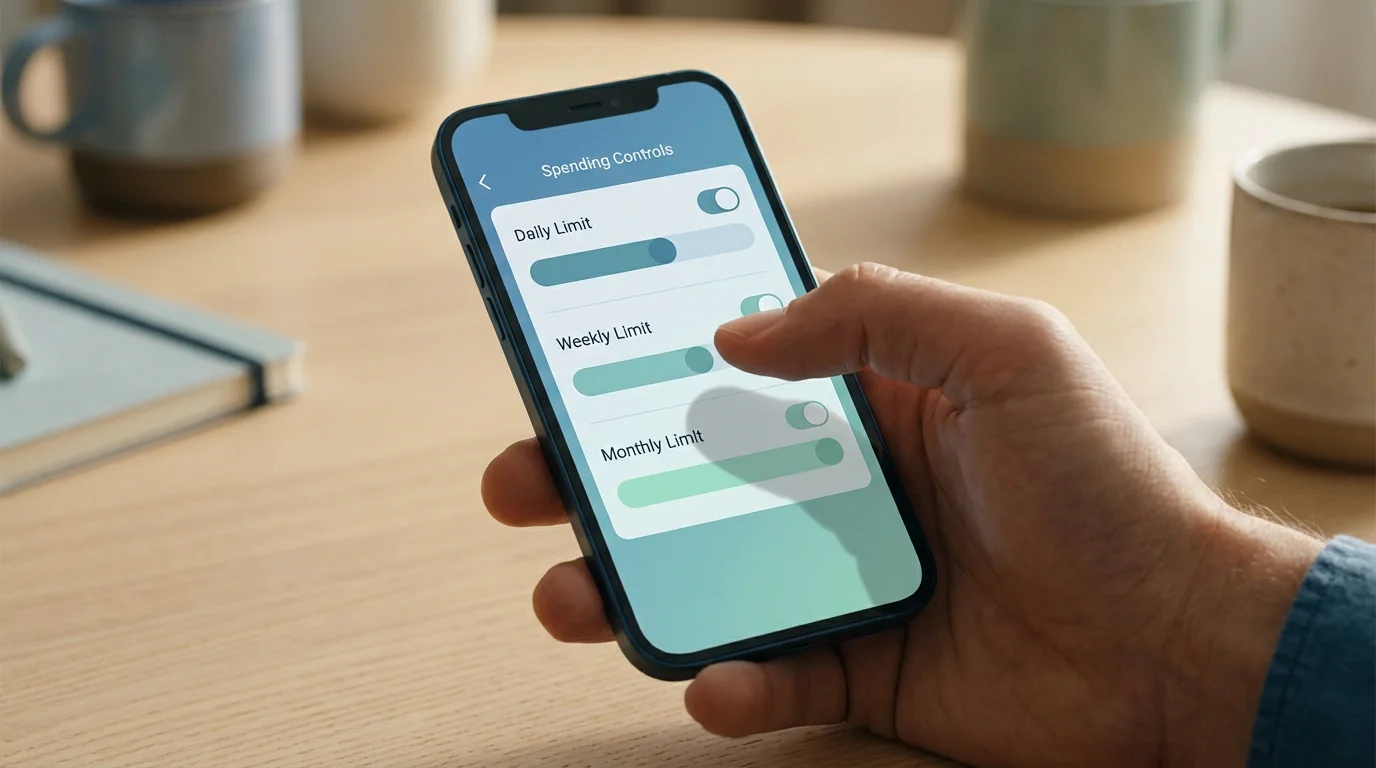 Casino app settings screen showing deposit limit controls and self-exclusion options